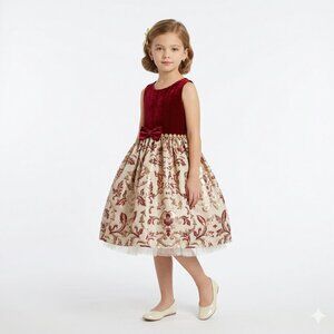 *Couture Princess Girls American Princess Red Elegant Dress